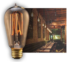 Edison Bulbs at a Restaurant