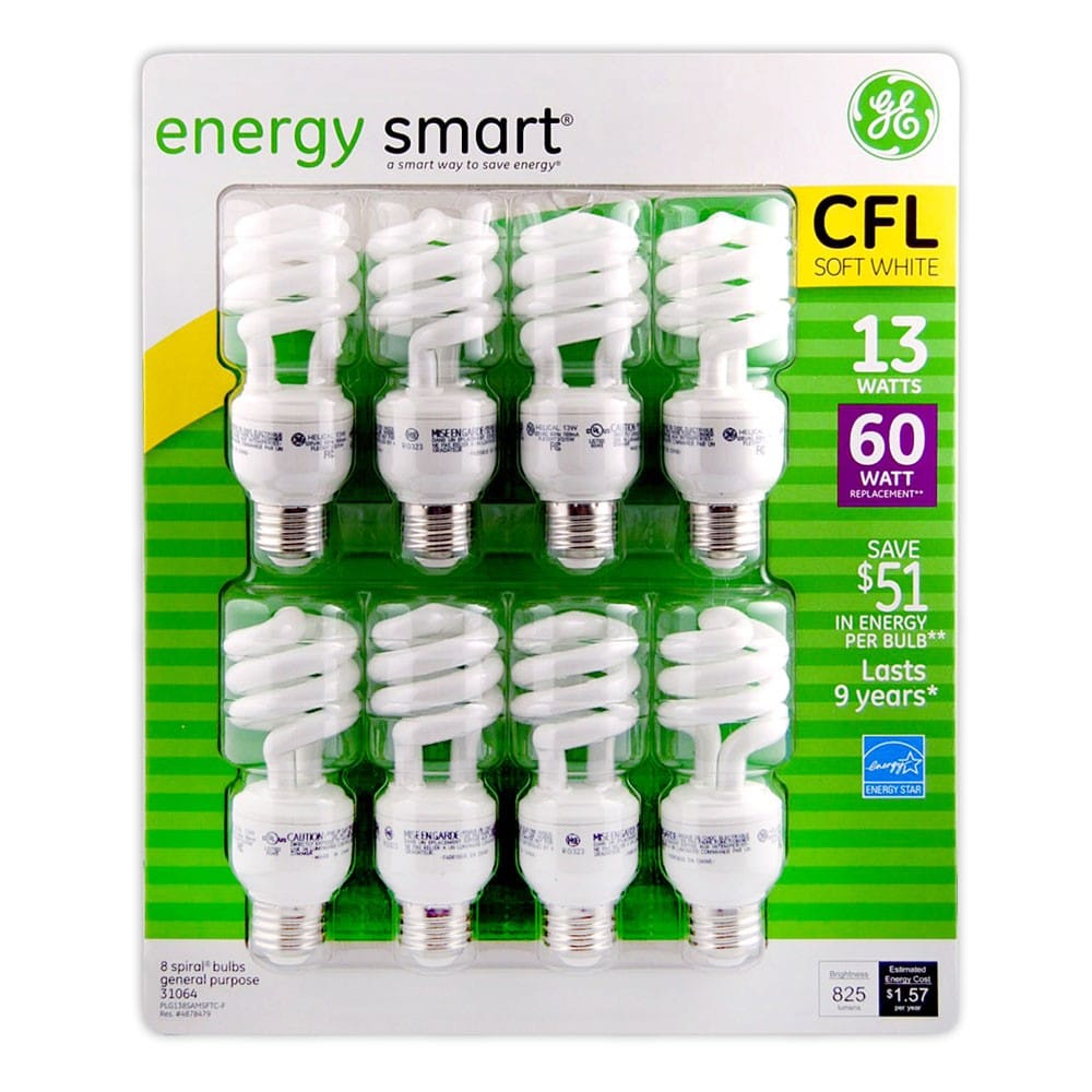 GE Compact Fluorescent Bulb 8-Pack