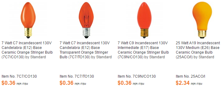 Orange Light Bulbs